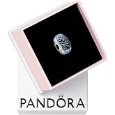 PANDORA Wavy Dark Blue Murano Glass Ocean Charm | Sterling Silver with Murano Glass, Jewelry for Women with Gift Box, Compatible with PANDORA Moments