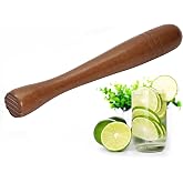 7.6" Brown Wooden Muddler for Cocktails &ndash; Durable Wood Ice Crusher &ndash; Stylish Wooden Mojito Muddler Bar Tool &ndash; Handy Cocktail Muddler- Perfect Masher Kitchen Tool for Garlic Avocado Herbs and Fruits