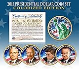 2015 Presidential $1 Dollar COLORIZED President 4-Coin Complete Set w/Capsules