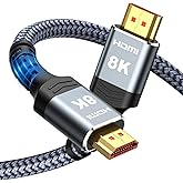 Highwings High Speed 8K 60Hz HDMI Cable 3.3FT/1M, 2.1 48Gbps HDMI Braided Cable-4K@120Hz 7680P,DTS:X,HDCP 2.2 & 2.3, HDR 10,e