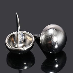 Lysee Tacks - 100Pcs Silver Upholstery Nail Furniture Decorative Pins Round Dome Head Nails Tacks Jewelry Gift Case Box Stud 12x19mm