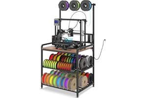 GOSTLE 3D Printer Filament Storage Rack – Filament Organizer for 3D Printers, Heavy Duty Filament Holder for PLA, ABS, PETG Spools, Printing Stand for Workshop and Office – Black