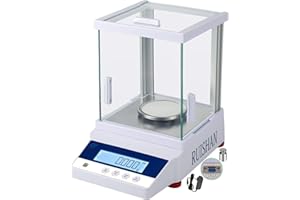 RUISHAN 0.001g 1mg 200g Laboratory Analytical Scientific Electronic Balance Scale 0.001g Scientific Scale LCD Display with RS232 for Laboratory, Pharmacy, Jewelry Store, Schools, Chemical Plant etc.