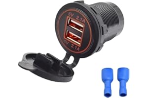 EKINS Dual USB Fast Car Charger 4.2A LED Light Display Waterproof Cigarette Lighter Power Socket 12V 24V Motorcycle Auto Truc