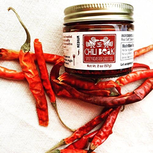 Chili Beak Roasted Habanero Hot Chili Oil with Chili Flakes for Pizza and Ramen (Habanero, 2 oz)