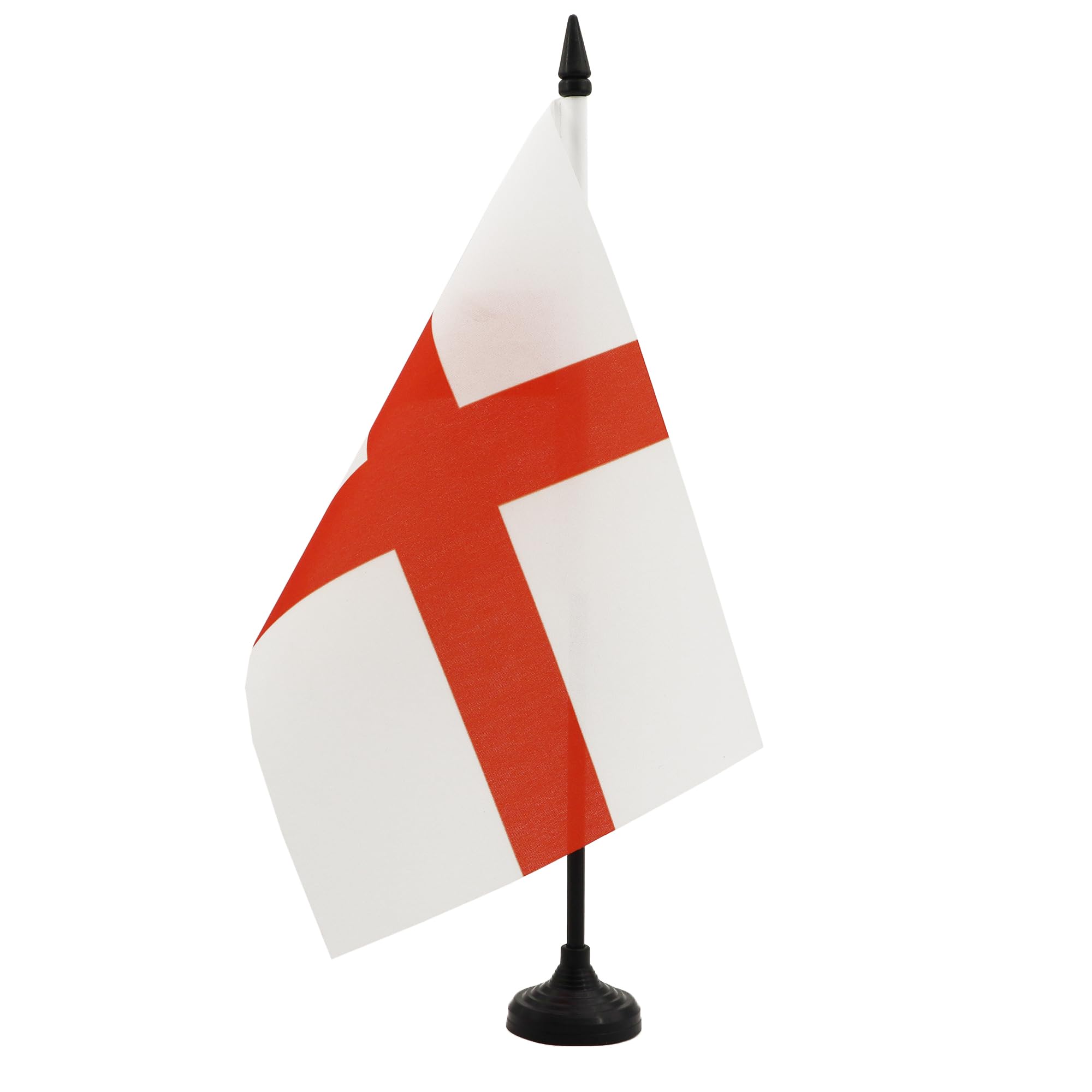 AZ FLAG England Table Flag 5'' x 8'' - English Office Decoration 100% Polyester 21 x 14 cm - Mini Desk Flag with Pole and Black Plastic Base