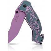 SZCO Supplies 300586-PU Flying Dragon Assisted Open Rescue Utility Folding Knife, Purple, 7.75" Length