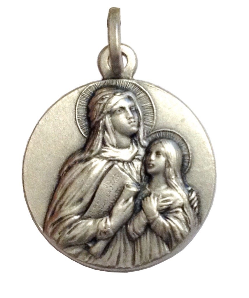 925 Sterling Silver " Saint Ann " Medal - Patroness of mothers and pregnant women