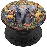 Batik Floral Elephant PopSockets Adhesive PopGrip