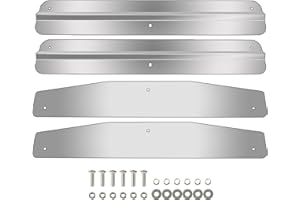 MGWILL 24" Stainless Steel Mud Flap Weights Pair Weight w/Backing Plate Mirrored Universal 10424-4 Piece Set