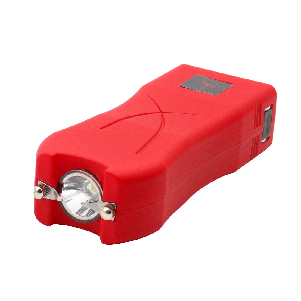Red Scorpion Mini Stun Gun 398-600 Million Volts Rechargeable with LED Tactical Flashlight (Red)