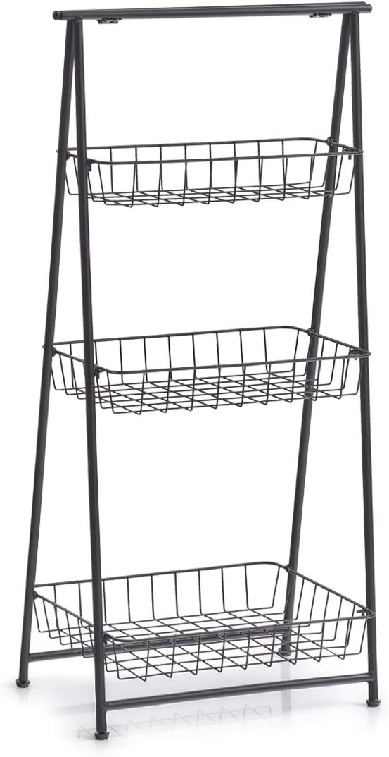 Zeller Shelving Unit 3 Layers Metal Black, ca. 43 x 30 x 90 cm - Image 3
