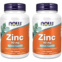 Now Foods, (2 Pack) Zinc, 50 mg, 250 Tablets