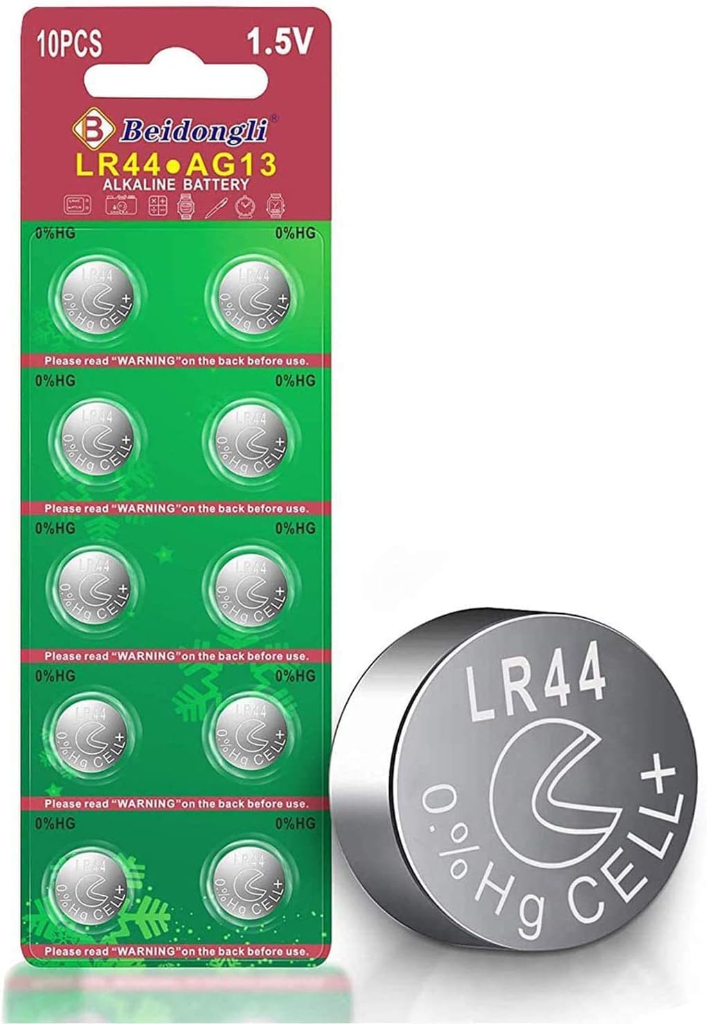 LR44 Batteries AG13 357 high Capacity 1.5V Button Coin Cell 10 Count Battery