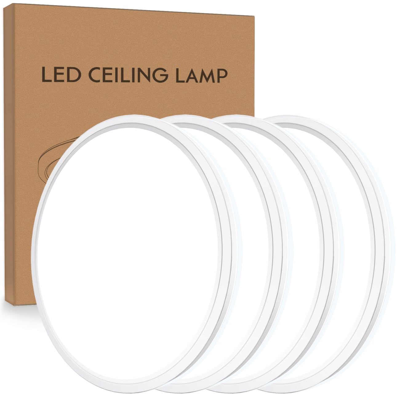 slochi [ 4 Pack] Bathroom Lights,Round Ceiling Lights,6500K,150W Equivalent,Ultra-Thin,Small,Dome,Waterproof Modern LED Flush Mount Ceiling Lamp for Bedroom,Kitchen,Toilet,Porch,Utility Room