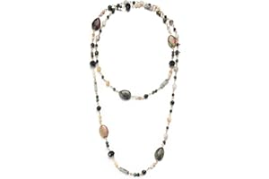FULU AUTUMN Beaded Long Necklaces for Women Dainty Natural Stone Bead Long Necklace Birthday Gifts for Women Boho Costume Jewelry