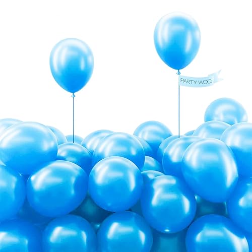 PartyWoo Blue Balloons, 120 Pieces 5 Inch Pearl Royal Blue Balloons, Latex Balloons for Balloon Garland Arch as Party Decorations, Birthday Decorations, Wedding Decorations, Baby Shower Decorations
