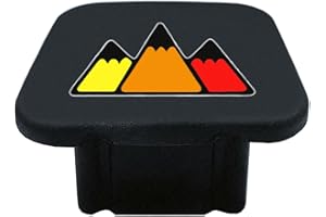 OMLKIBO 2 Inch Tri-Color 3 Color Logo Trailer Hitch Tube Cover Plug Cap, Rubber Receiver Tube Hitch Plug Compatible with Toyota Car Accessories. (Yellow Red B)