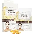 Skin 2.0 Retinol & Vitamin E Sheet Mask - Anti-Aging, Acne Scar & Hyperpigmentation - Hydrating, Dermatologist Tested Korean Skincare - Clean Beauty, Cruelty-Free, All Skin Types - 5 Masks