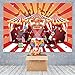 Circus Theme Party Banner Supplies Carnival Red Photography Background Circus Theme Birthday Party Photo Shoot Backdrop for Large Party Decoration