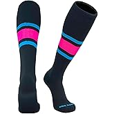 Mk Socks Competitor OTC Baseball, Football Socks - Black Neon Blue Hot Pink