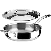 Duxtop Whole-Clad Tri-Ply Stainless Steel Saute Pan with Lid, 3 Quart, Kitchen Induction Cookware