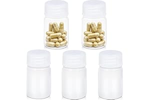 UMETASS 1 oz Wide Mouth Lab Reagent Bottle, Laboratory Grade Chemical Container, Sealed Leak-proof Translucent HDPE Bottle, Pill Bottle, Water Sample Bottle(5 Pcs)