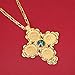 Big Size Ethiopian Cross Coin Stone Pendant for Unisex 18K Real Gold Plated Fashion Jewelry African