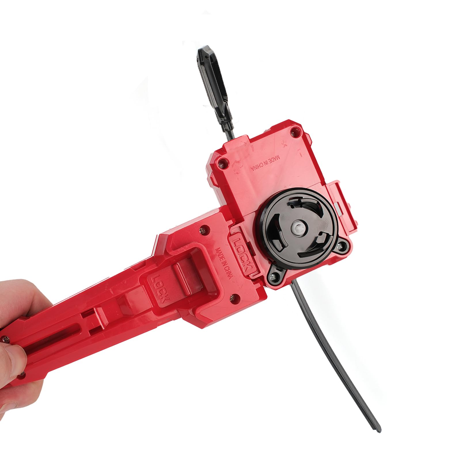 AIBREAY 2 Pack X Winder Launchers, with X Grip for Easy Control,Battling Gyro Accessories (Black+Red)