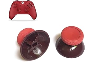 UCKY DO 2PCS 3D Analog Joystick Cap Thumb Stick Cap Thumbstick Replacement for Xbox One Elite Controller (Red)