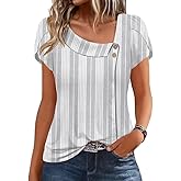 ETCYY NEW Womens Summer Tops Petal Sleeve Blouses for Women Dressy Casual Square Neck Tunic Shirts