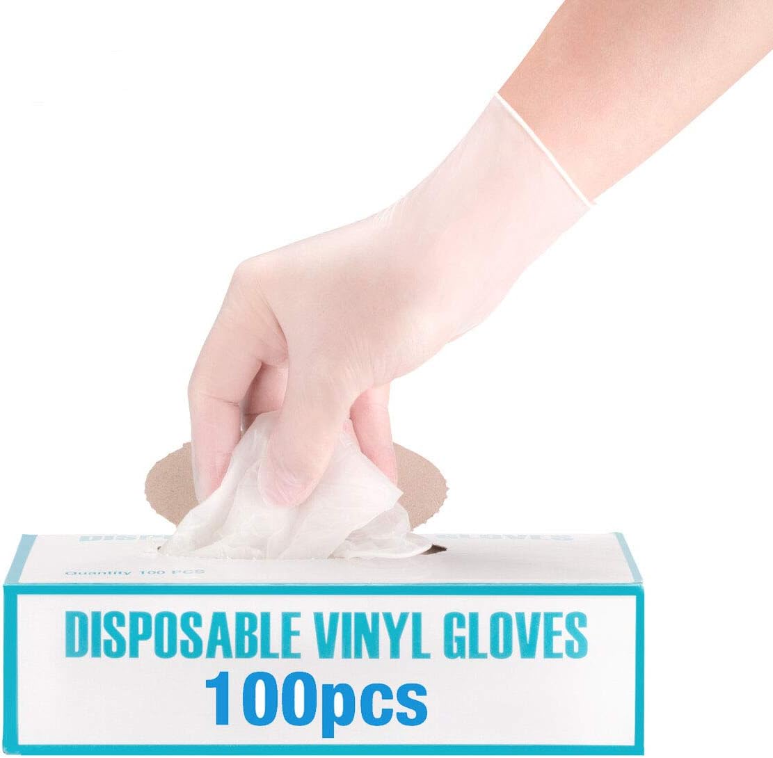 Mbells 100PCS Disposable Nitrile Gloves Exam Gloves Latex-Free, Powder-Free Glove for Cleaning, Mechanics, Automotive, Industrial, Life Handling or Applications (L)