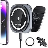 OHLPRO for MagSafe Car Mount Charger, 15W Fast Charging Car Magnetic Phone Holder for Dashboard and Air Vent, Compatible with iPhone 16/15/14/13/12 Series and Magsafe Case