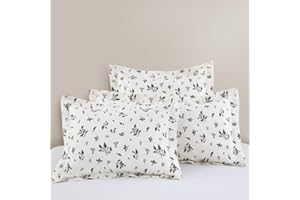 DAUAOTO Christmas Holiday King Size Pillowcases, Cotton Shams Pillow Cover 2 Pieces Set 20"x36", Farmhouse Holly Berries Pattern