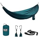 ENO TravelNest Hammock &amp; Straps Combo - Portable Hiking and Camping Hammock with Straps Included - Travel Hammock for Camping, Hiking, Backpacking, a Festival, or The Beach - Marine