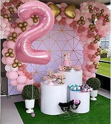TONIFUL 40 Inch Large Light Pink Number 20 Balloons