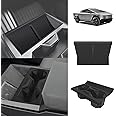 BestEvMod 2PCS Center Console Phone Charge Area Silicone Mat & Cup Holder Insert Compatible with 2024+ Tesla Cybertruck Waterproof Non-Slip Easy to Clean Black (Cup Holder Insert+Charge Pad Mat)