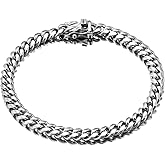 Jewelry Kingdom 1 Mens Necklace or Bracelet, 6MM Silver Cuban Link Chain for Men's Jewelry, Miami Chain Necklace for Women, High Polished 316L Stainless Steel(Length of 7-30inches)