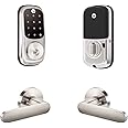 Yale Assure Lock Wi-Fi Touchscreen Smart Lock with Kincaid Lever - Compatible with Alexa, Hey Google and Apple HomeKit, Satin Nickel
