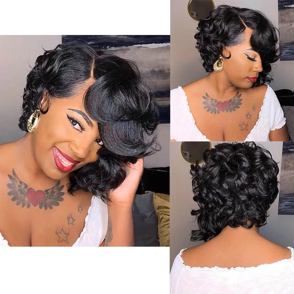Short Afro Curly Bob Wig for Black Women - Synthetic Hair Black Wig - Short Hairstyles