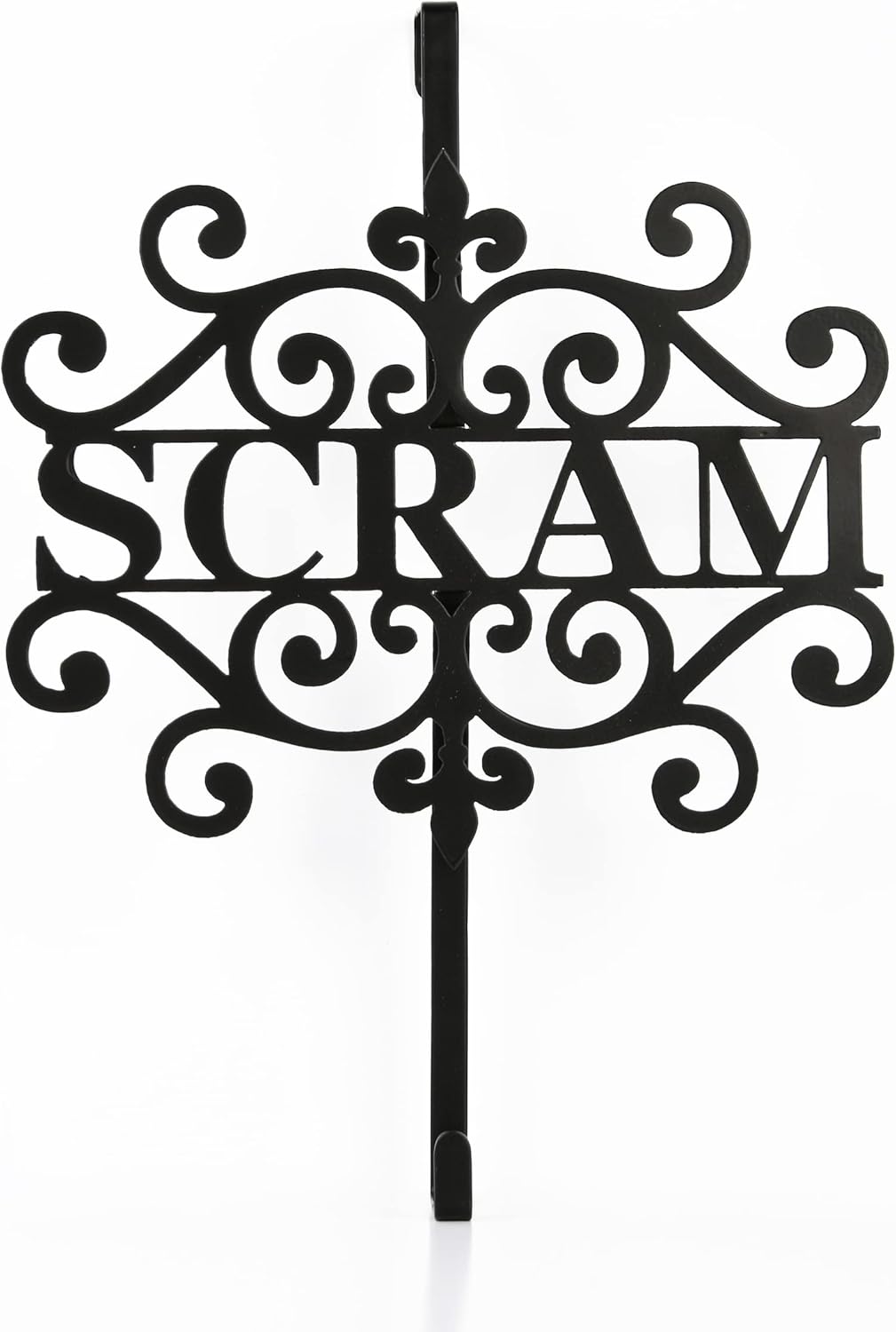 Wreath Hangers - National Tree Company Metal Wreath Hanger, Black, Scram', Halloween Collection, 16 Inches