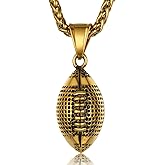 GOLDCHIC JEWELRY Sport Necklaces for Men Teen, Football Baseball Soccer Basketball Softball Necklaces with Stainless Steel Chain Athlete Jewelry Sports Fan Gift