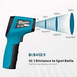 Tilswall Infrared Thermometer Gun with Emissivity 0.1-0.99 -50°C to 600°C view 7