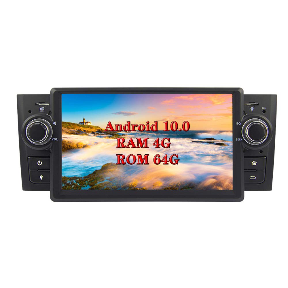 XISEDO Android 10.0 In-Dash 1 Din Car Stereo 7" Autoradio 8-Core RAM 4G ROM 64G Head Unit Car Radio Sat Nav Car GPS Navigation for Fiat Linea 2007-2012/ Fiat Grande Punto 2008