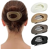 B.PHNE Flat Hair Clips for Women - 4 Pack Matte Lay Flat Claw Clips, Non-Slip Strong Hold Duckbill Clips for Thick/Thin Hair, Neutral Color Hair Accessories for Daily Styling