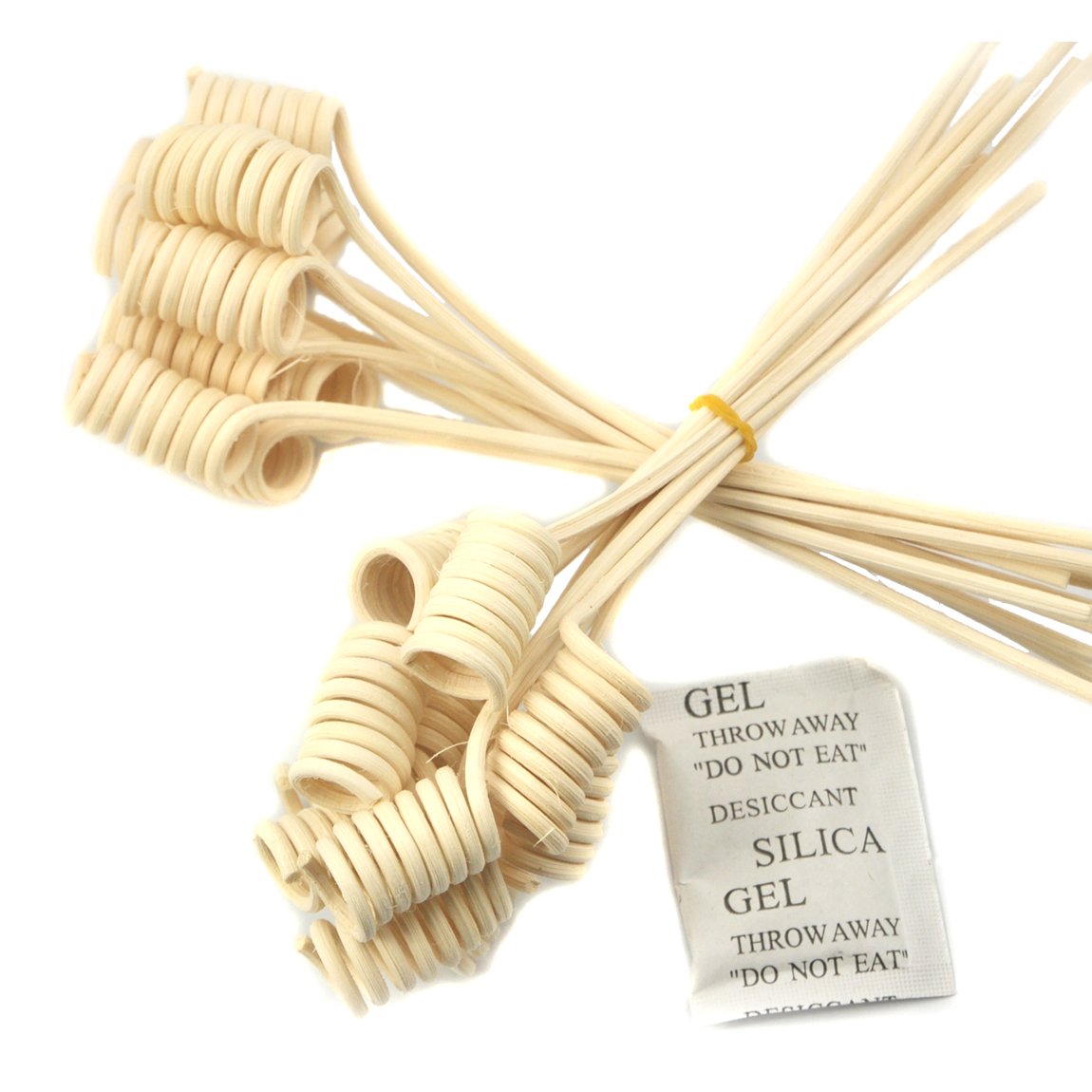Ougual Wavy Spiry Natural Rattan Reed Fragrance Diffuser Replacement Refill Sticks (Natural Colour, 3mmx18cm Spiral)