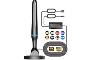 DGUPSP Digital TV Antenna for Smart Tv Indoor, 2024 Newest Signal Enhance Digital Antenna for Tv Without Cable with Strong Magnetic Base, Supports 4K 1080p for Smart HDTV and Older TVs, Signal Booste