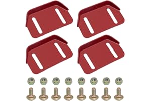 YiaChuii Snow Blower Skid Plate Shoes for MTD OEM-784-5580, 4 PCS Black Height Adjust Skid Shoe with Mounting Hardware Replace for 784-5580-0637 Snow Throwers (RED)