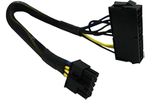 COMeap 24 Pin to 10 Pin ATX PSU Main Power Adapter Braided Sleeved Cable for IBM Lenovo PCs and Servers 12-inch(30cm)