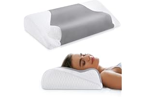 DONAMA Cervical Neck Pillows for Sleeping,Ultra Soft Memory Foam Pillow, Cooling Ergonomic Contour Bed Pillow for Side, Back, Stomach Sleepers with Pillowcase